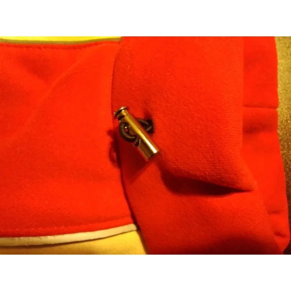 Red Black White Colorblock Dog Fleece Sweatshirt‎ Hoodie Reflective Size L